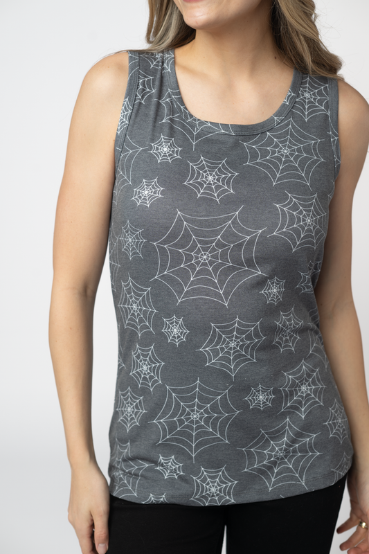 IN STOCK Ava Tank - Faded Black Webs by Michelle Mae