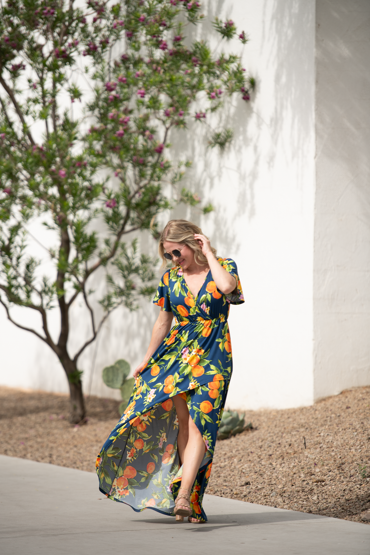 IN STOCK Harley High-Low Dress - Navy Citrus FINAL SALE by Michelle Mae