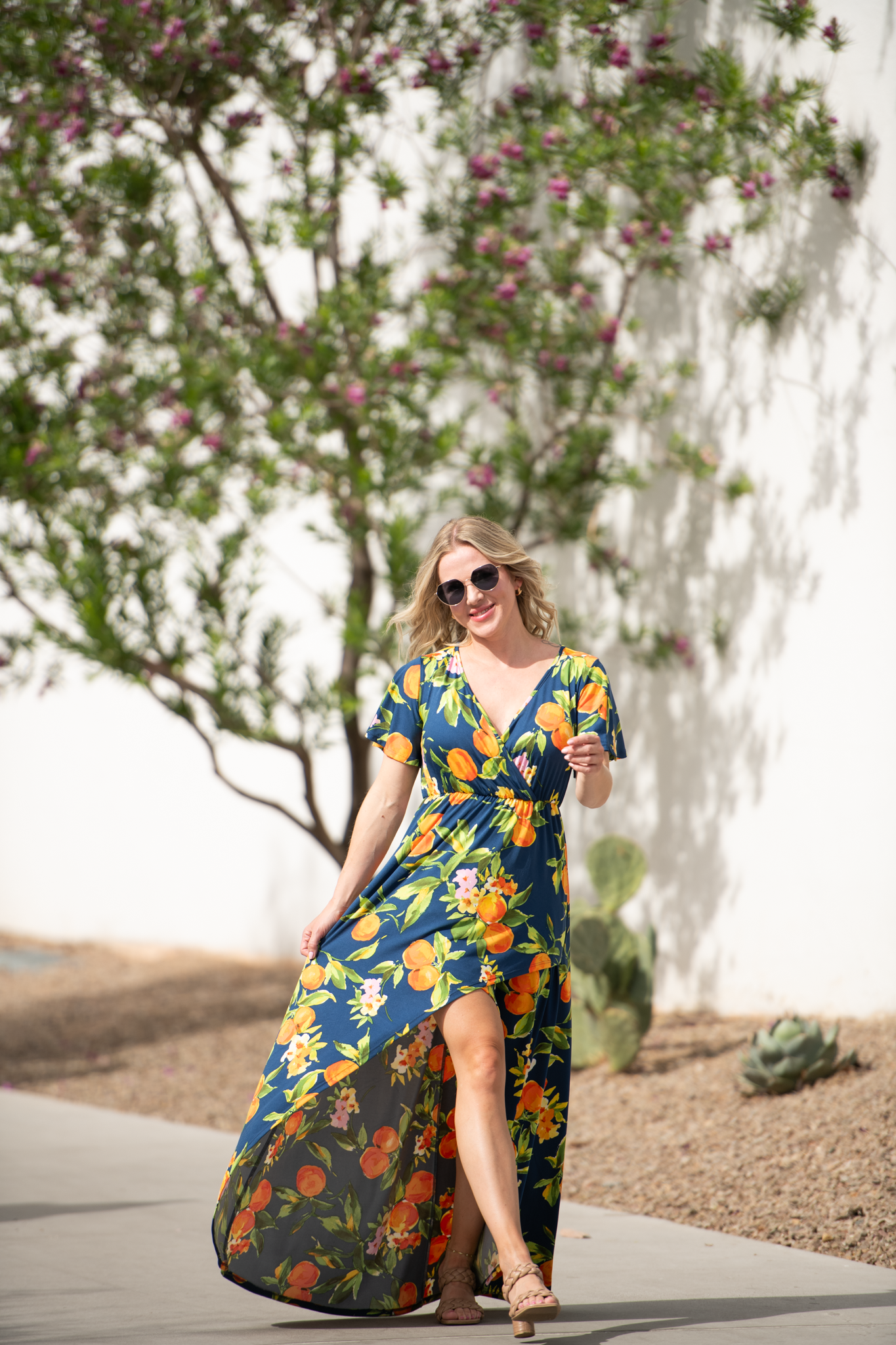 IN STOCK Harley High-Low Dress - Navy Citrus FINAL SALE by Michelle Mae