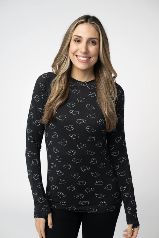 Blair Long Sleeve Top - Midnight Ghosts by Michelle Mae