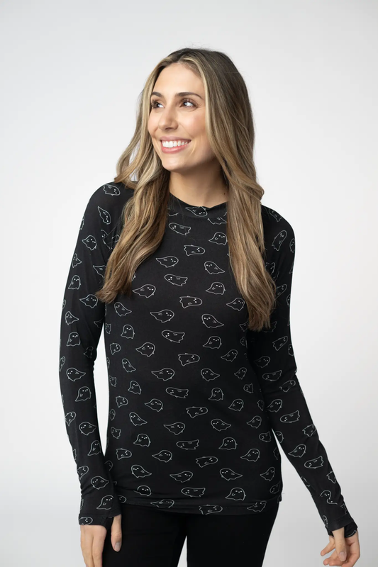 Blair Long Sleeve Top - Midnight Ghosts by Michelle Mae