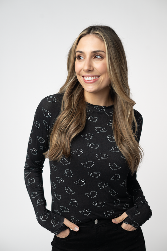 IN STOCK Blair Long Sleeve Top - Midnight Ghosts by Michelle Mae