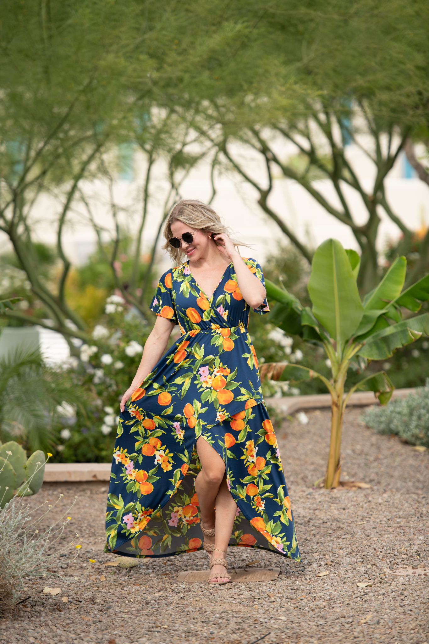 IN STOCK Harley High-Low Dress - Navy Citrus FINAL SALE by Michelle Mae