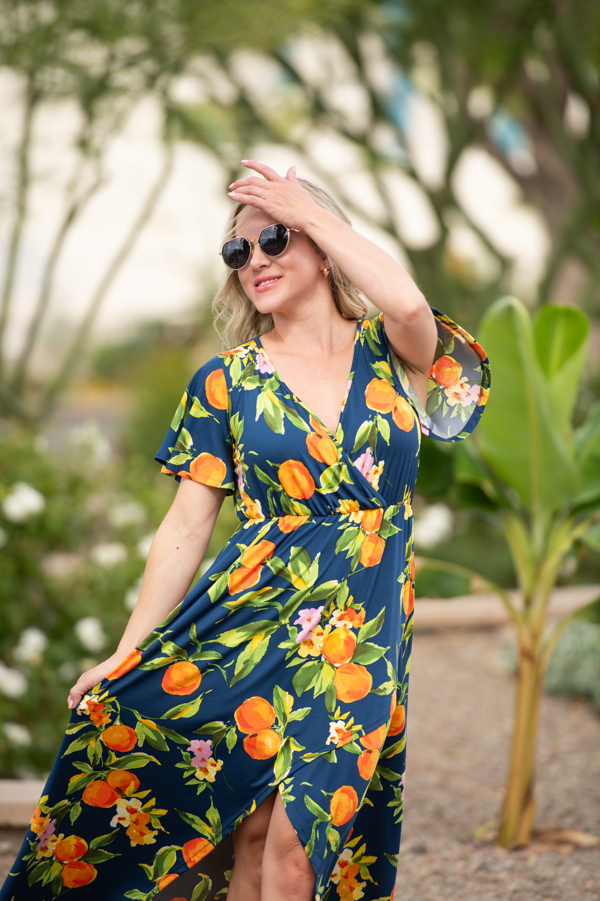 IN STOCK Harley High-Low Dress - Navy Citrus FINAL SALE by Michelle Mae
