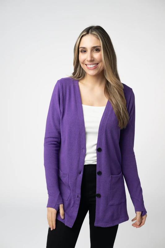 Cori Cardigan - Heathered Purple by Michelle Mae