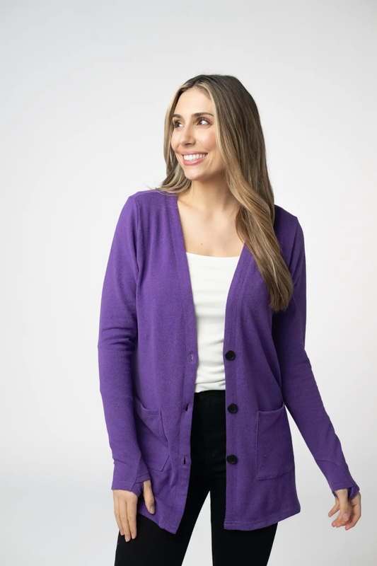 Cori Cardigan - Heathered Purple by Michelle Mae