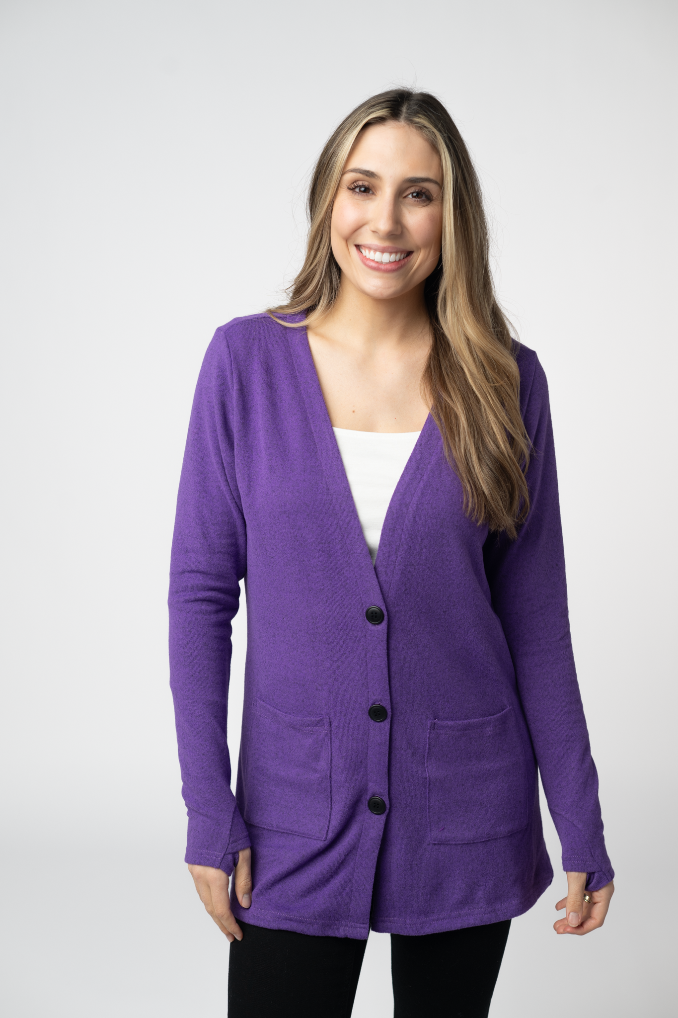 IN STOCK Cori Cardigan - Heathered Purple by Michelle Mae