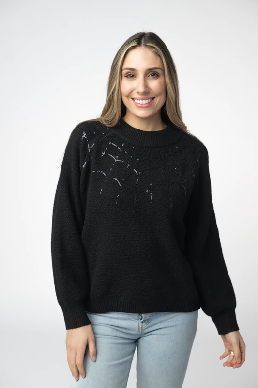Sequin Webs Sweater by Michelle Mae