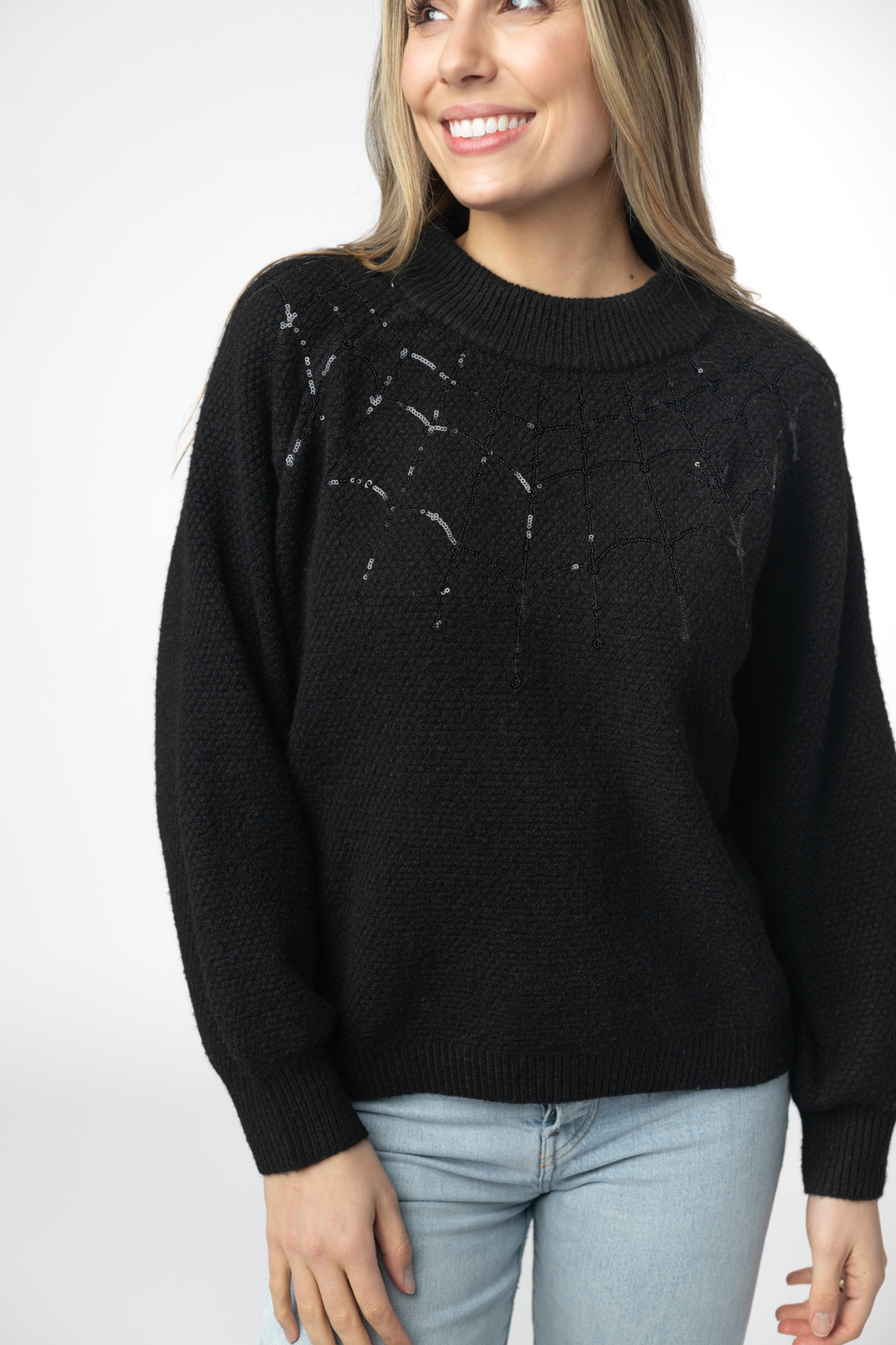 IN STOCK Sequin Webs Sweater by Michelle Mae