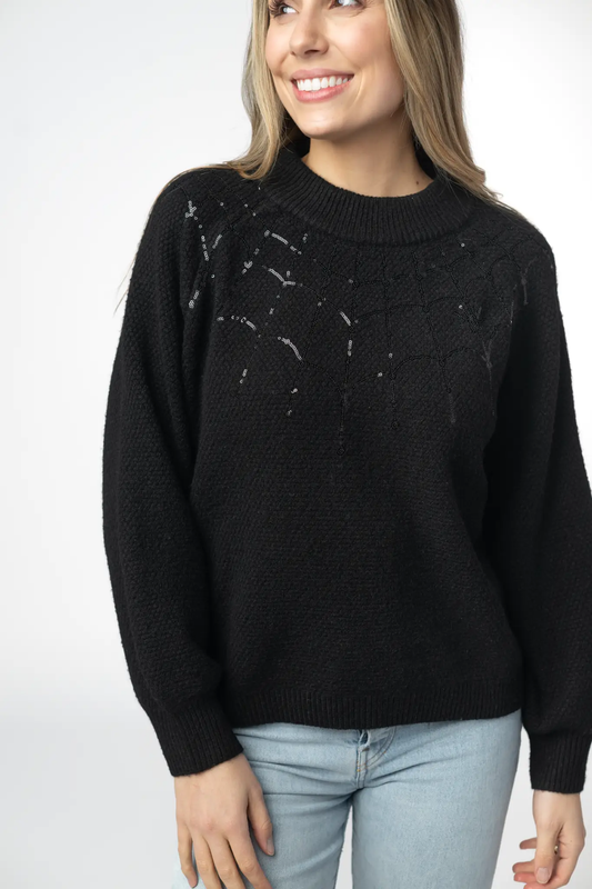 Sequin Webs Sweater by Michelle Mae