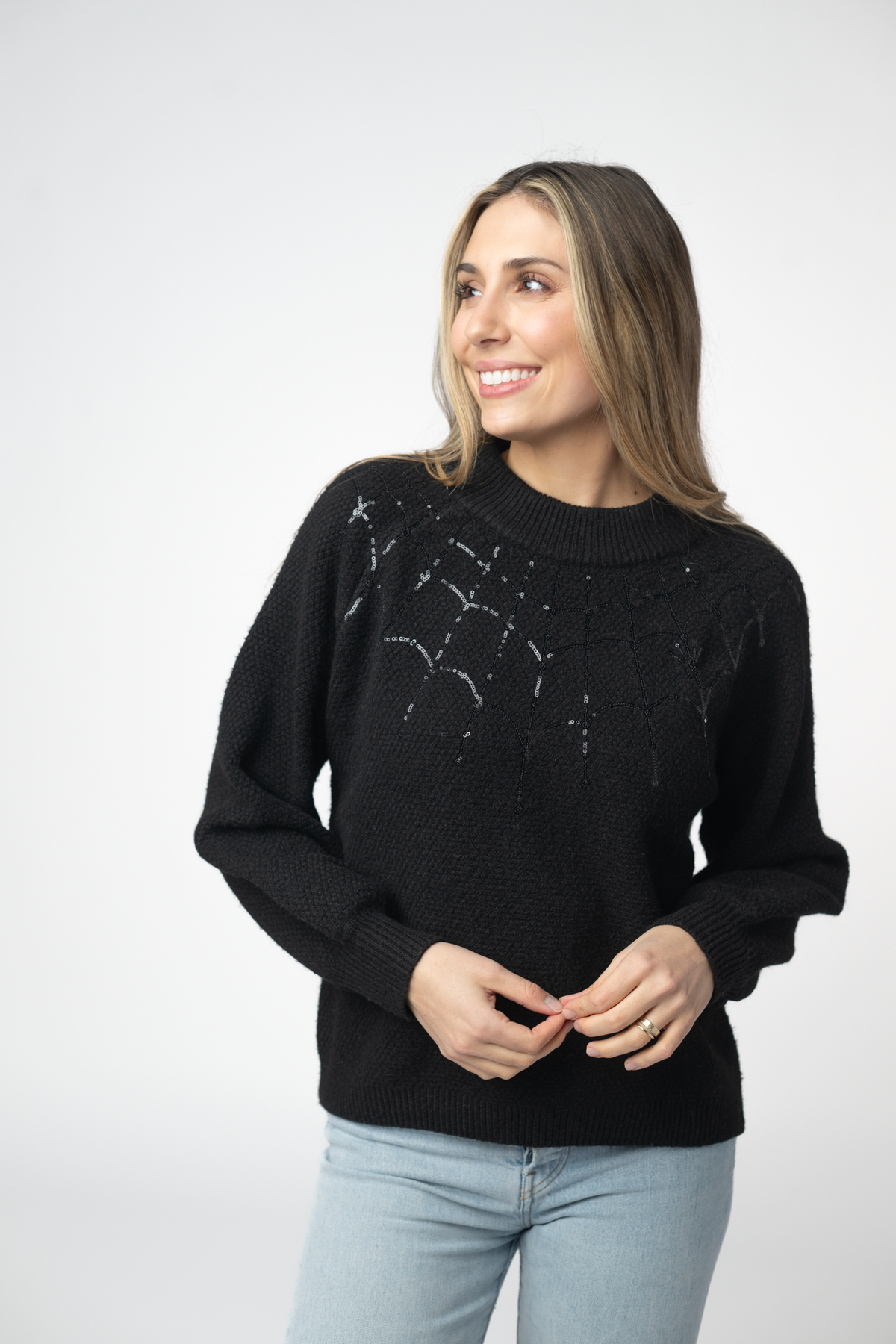 IN STOCK Sequin Webs Sweater by Michelle Mae