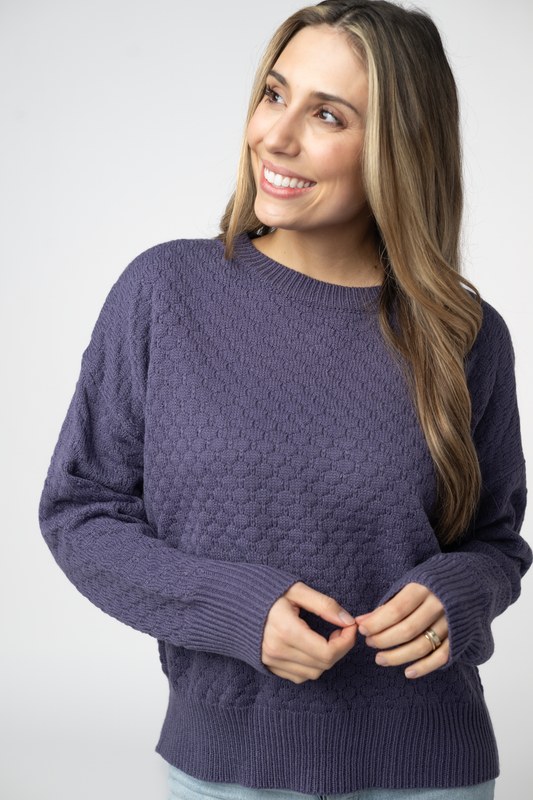 Gianna Pullover Sweater - Slate Blue by Michelle Mae