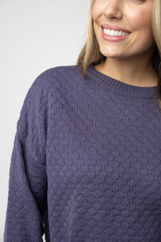Gianna Pullover Sweater - Slate Blue by Michelle Mae