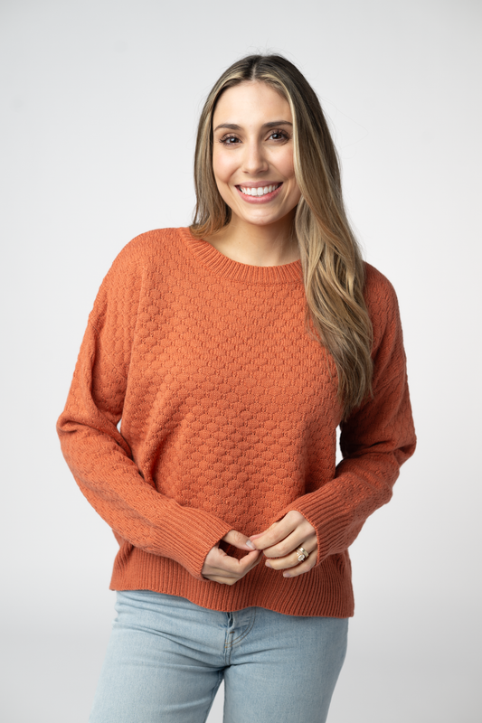 Gianna Pullover Sweater - Pumpkin by Michelle Mae
