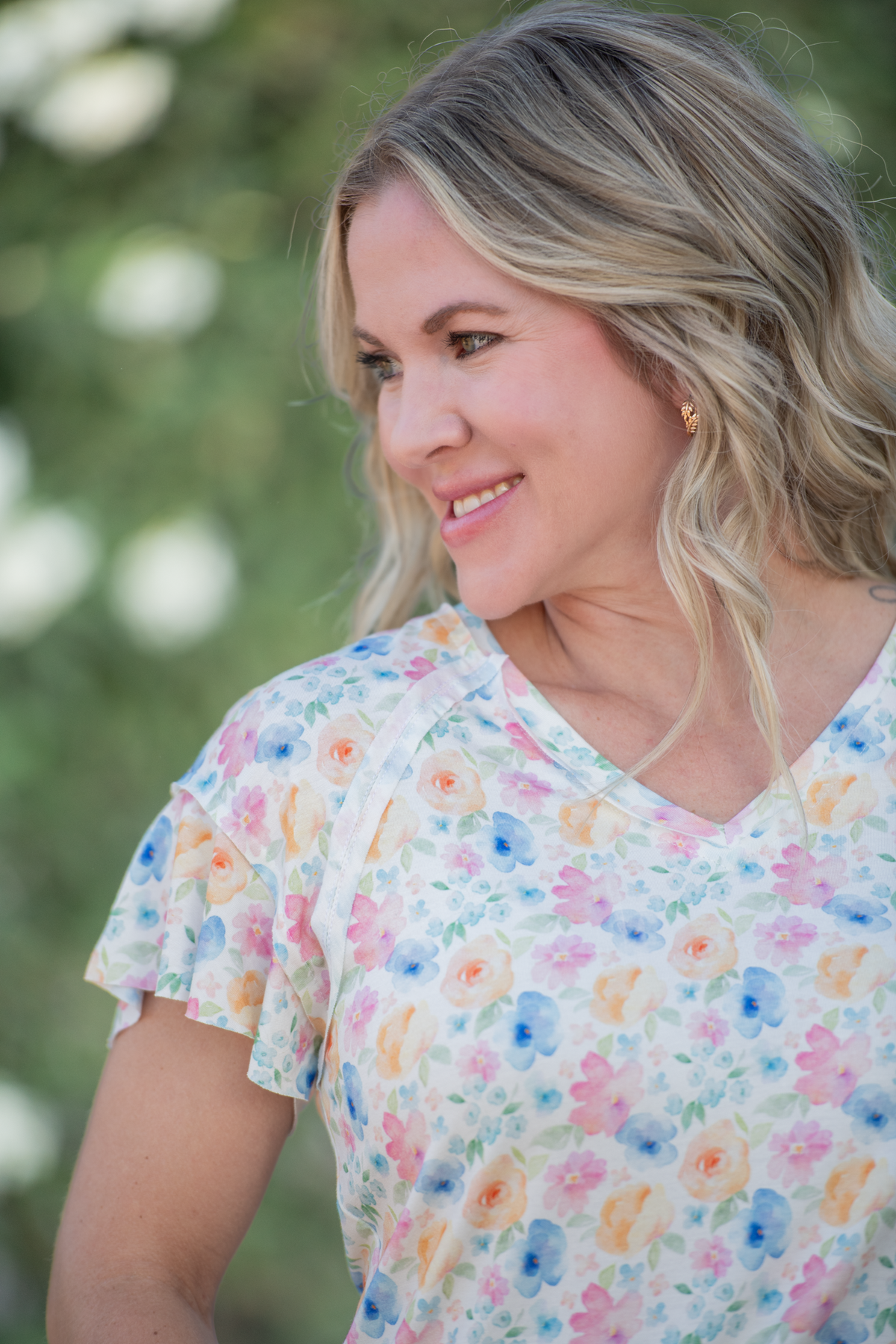 IN STOCK Raelynn V-Neck Top - Petal Gardens FINAL SALE by Michelle Mae