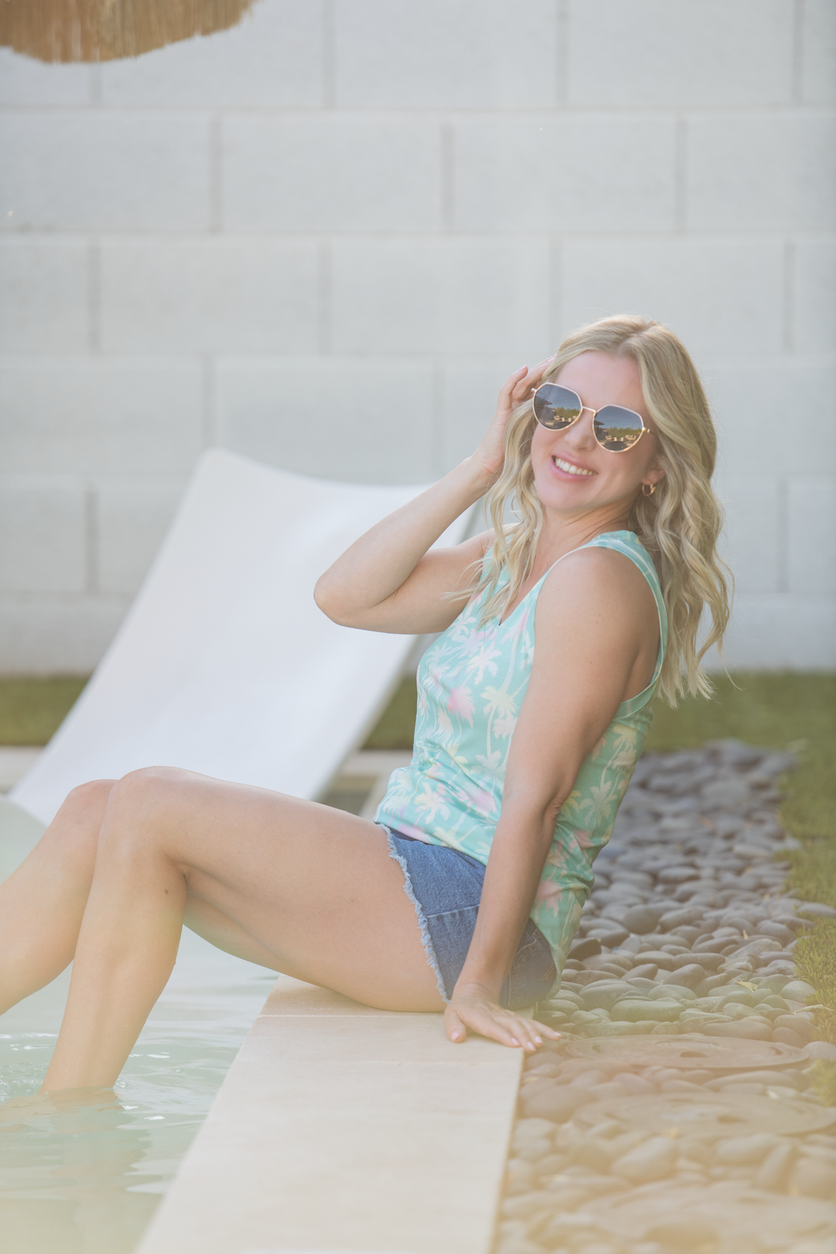 IN STOCK Noelle Tank - Aqua Palm FINAL SALE by Michelle Mae
