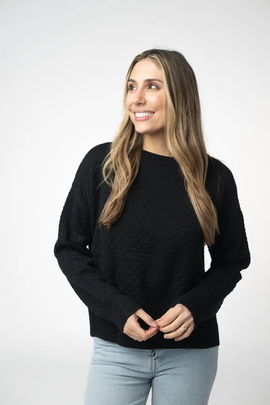 Gianna Pullover Sweater - Black by Michelle Mae