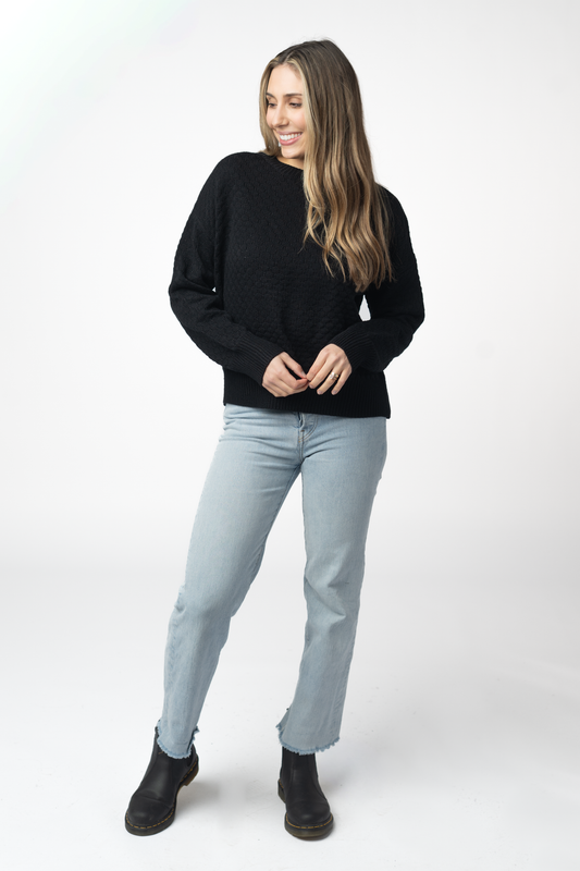 Gianna Pullover Sweater - Black by Michelle Mae