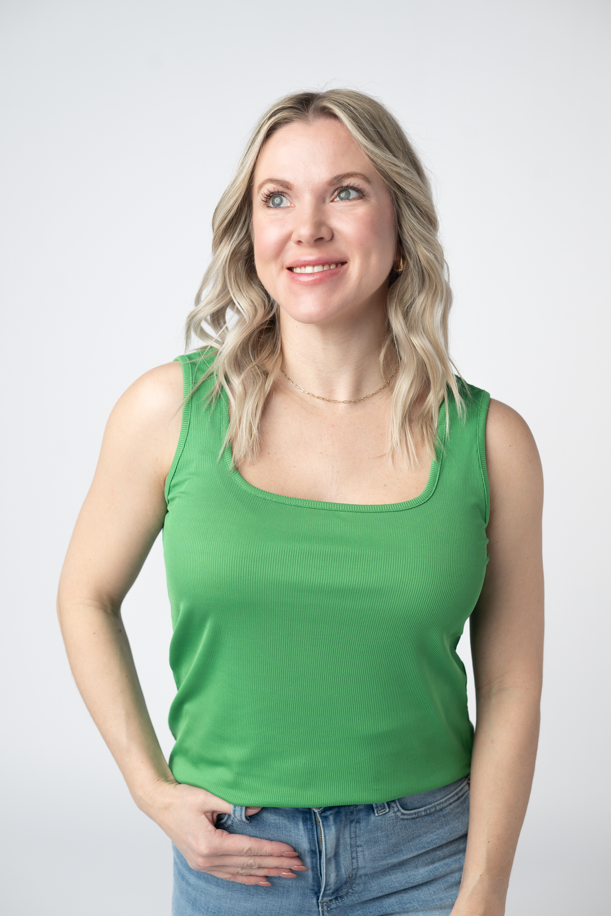 IN STOCK Rachel Ribbed Tank - Kelly Green FINAL SALE by Michelle Mae