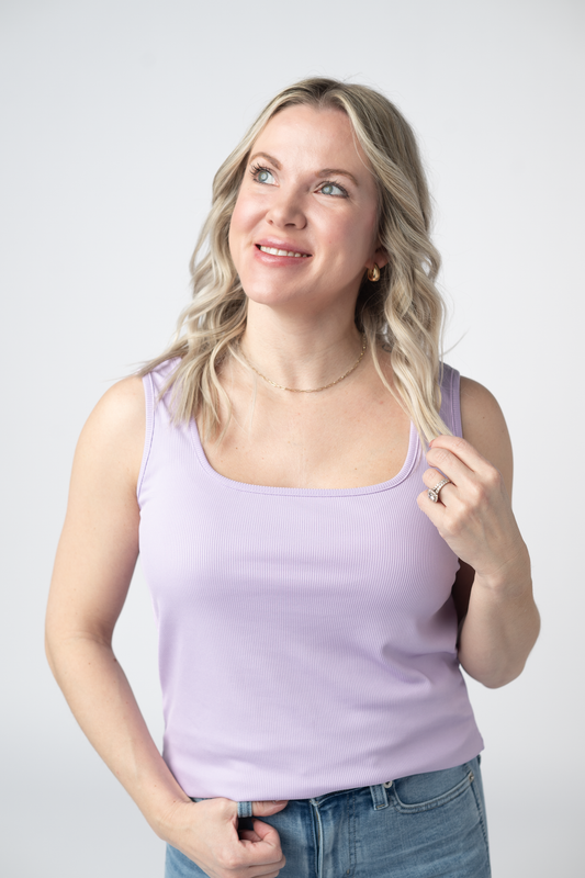 IN STOCK Rachel Ribbed Tank - Lavender FINAL SALE by Michelle Mae