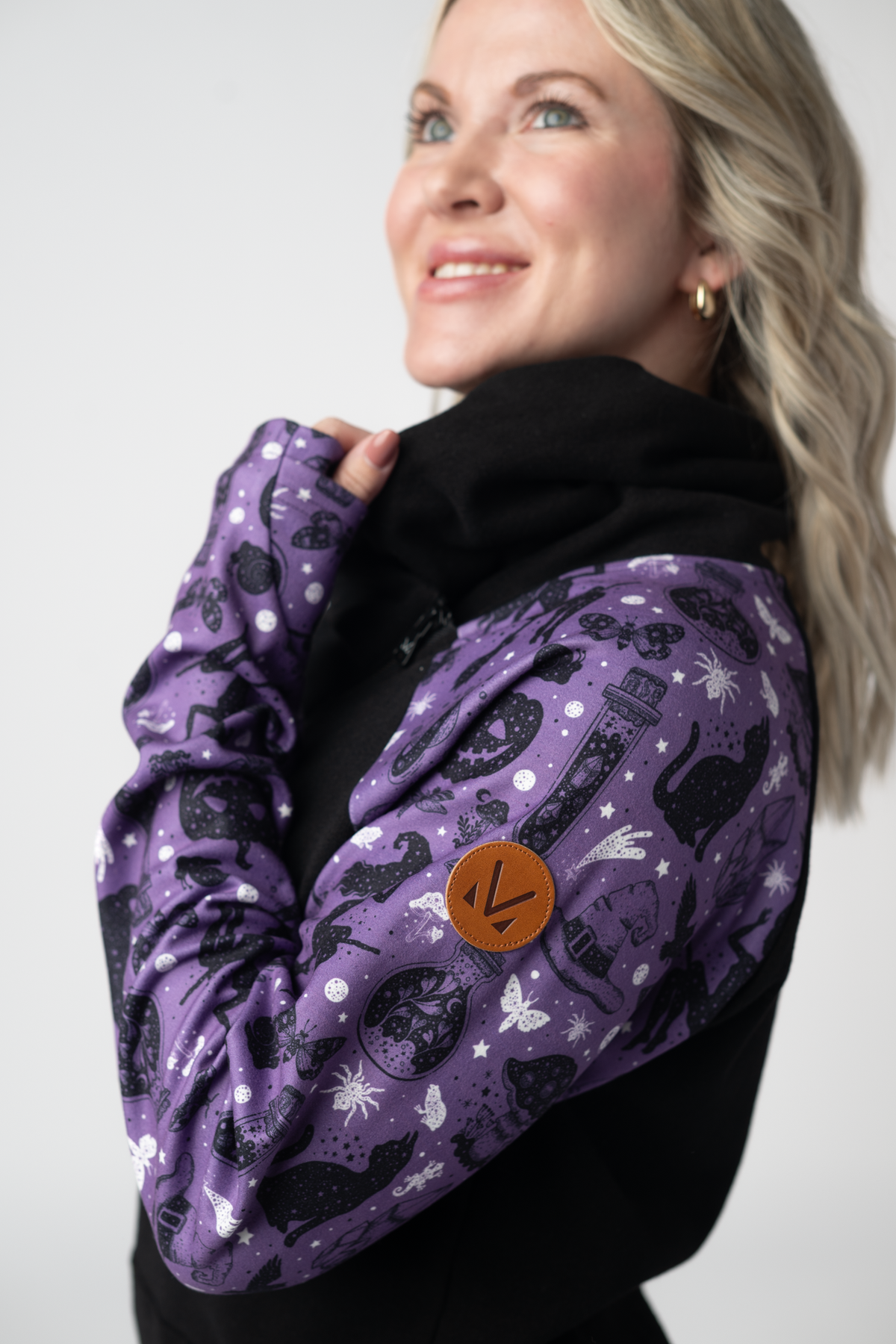 IN STOCK Zoey ZipCowl Sweatshirt - I Put A Spell On You and Black by Michelle Mae