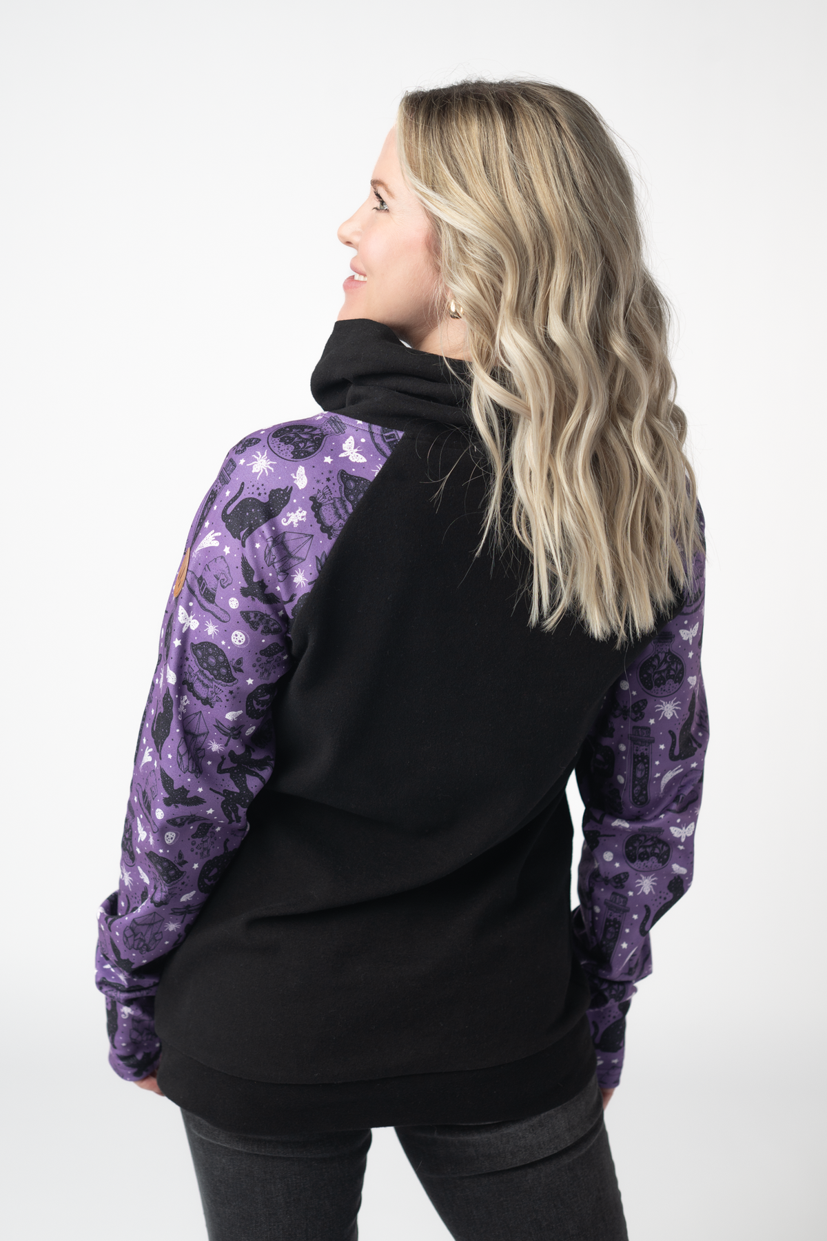 IN STOCK Zoey ZipCowl Sweatshirt - I Put A Spell On You and Black by Michelle Mae