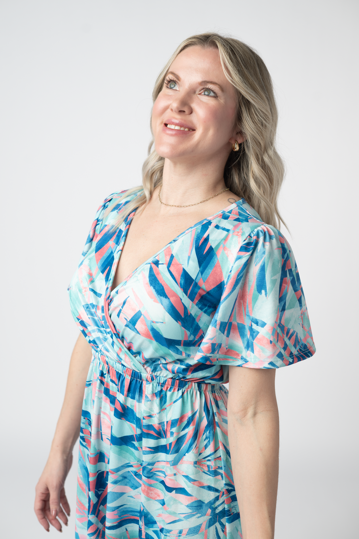 IN STOCK Millie Maxi Dress - Abstract Aqua Breeze FINAL SALE by Michelle Mae