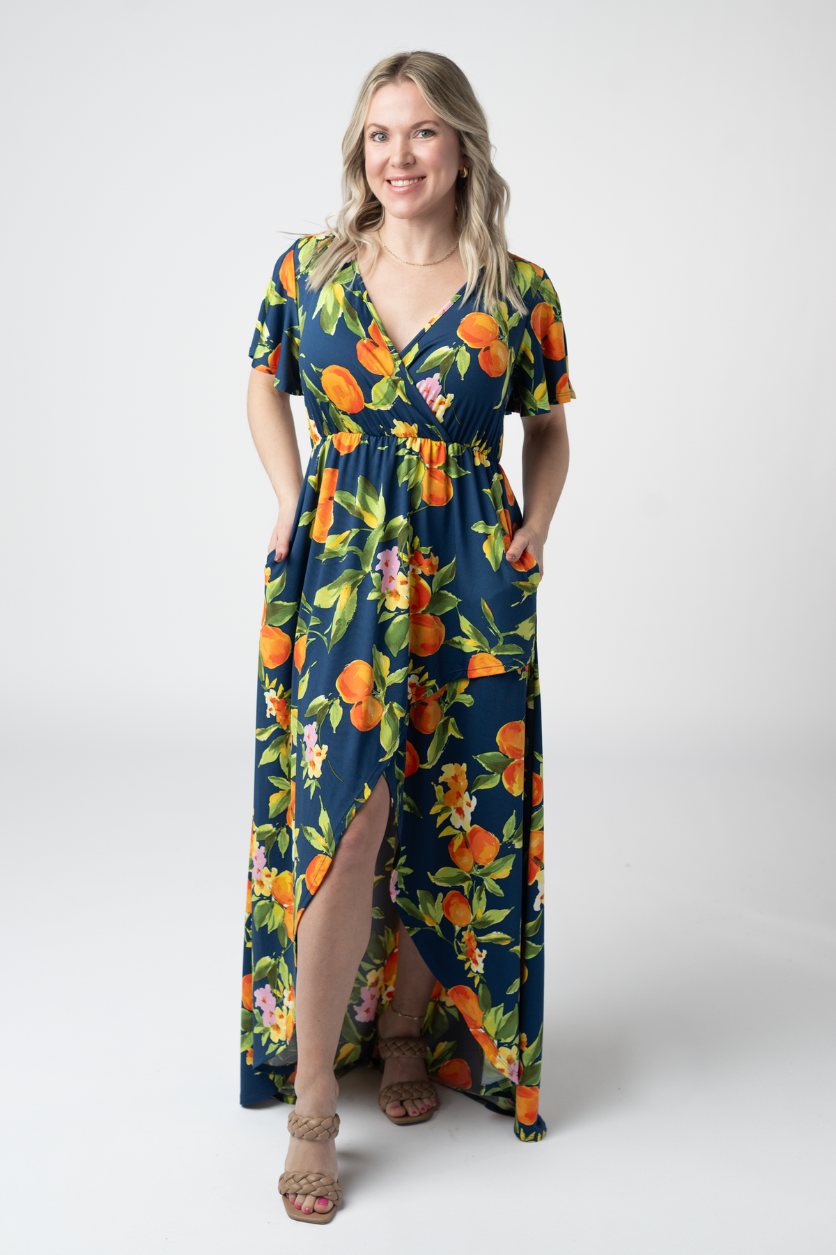IN STOCK Harley High-Low Dress - Navy Citrus FINAL SALE by Michelle Mae