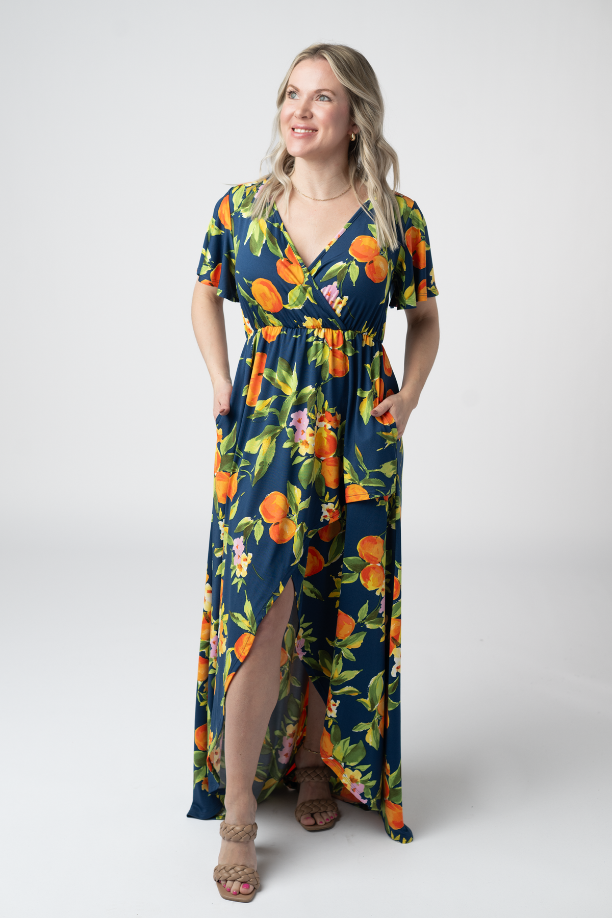 IN STOCK Harley High-Low Dress - Navy Citrus FINAL SALE by Michelle Mae