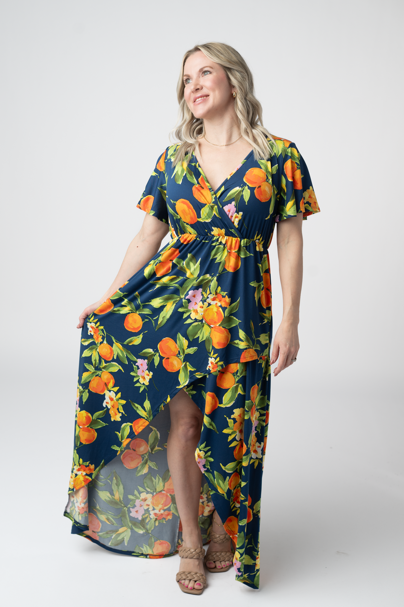 IN STOCK Harley High-Low Dress - Navy Citrus FINAL SALE by Michelle Mae