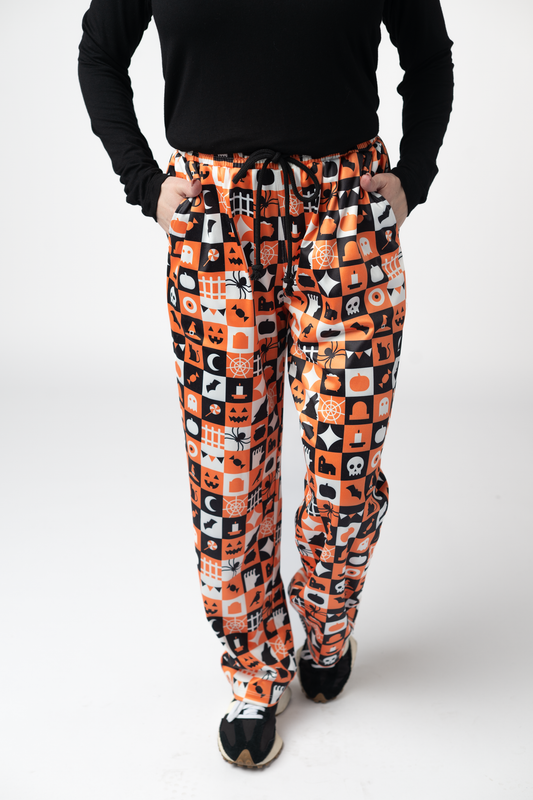 Lounge Pants - Trick-Or-Treat Checkered by Michelle Mae
