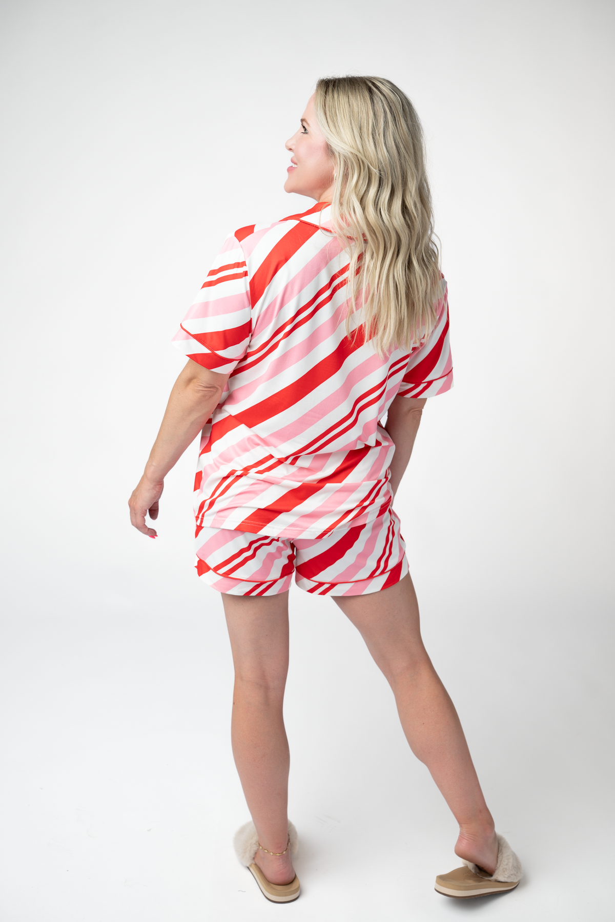 IN STOCK Brooke Top and Shorts Pajama Set - Candy Cane by Michelle Mae