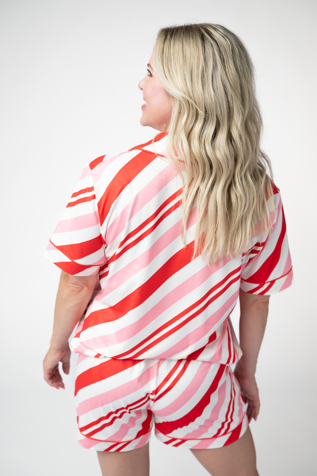 IN STOCK Brooke Top and Shorts Pajama Set - Candy Cane by Michelle Mae