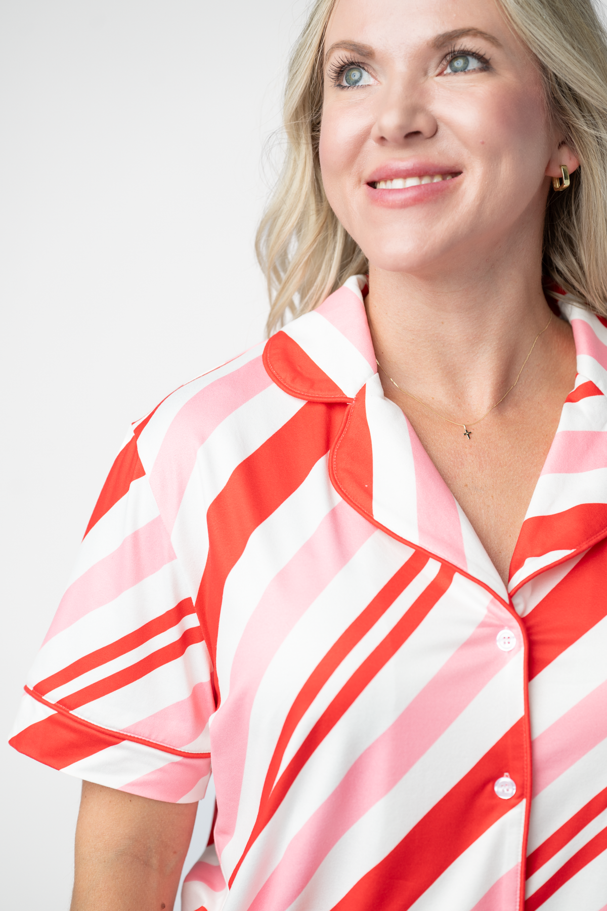 IN STOCK Brooke Top and Shorts Pajama Set - Candy Cane by Michelle Mae