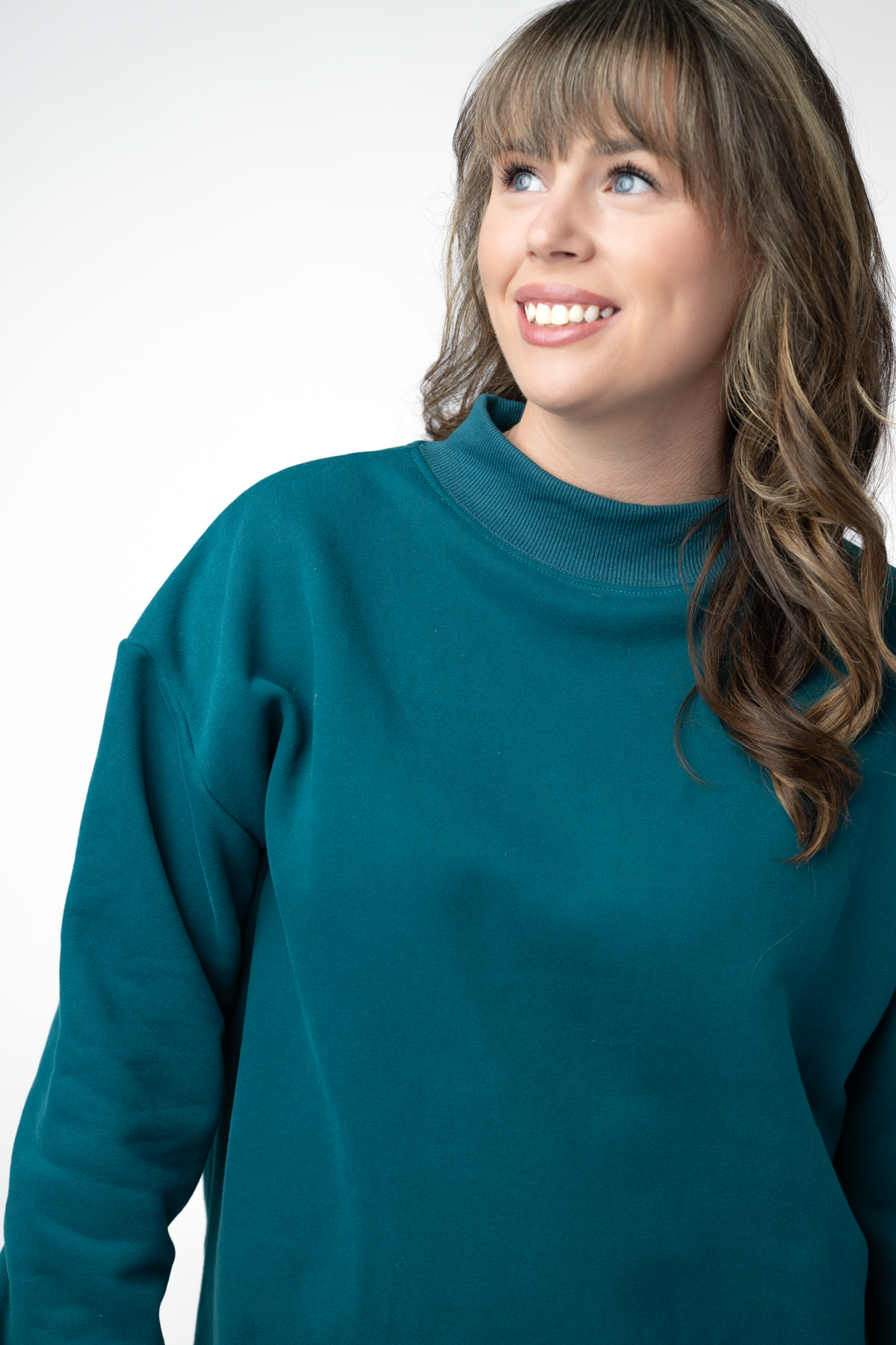 IN STOCK Marley Mock Neck Sweatshirt - Teal by Michelle Mae
