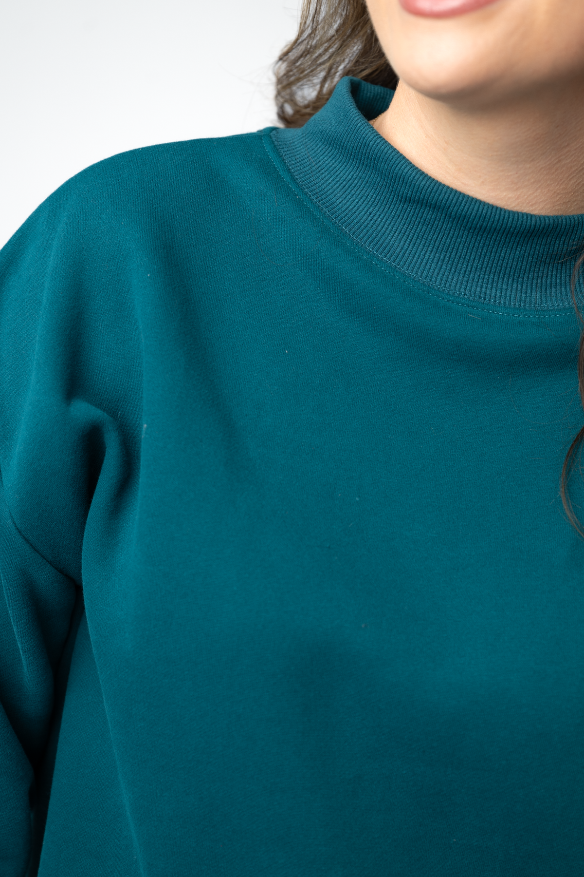 IN STOCK Marley Mock Neck Sweatshirt - Teal by Michelle Mae