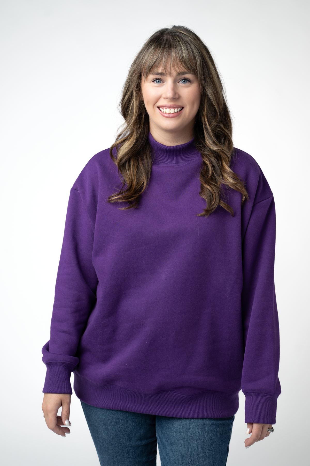 IN STOCK Marley Mock Neck Sweatshirt - Purple by Michelle Mae