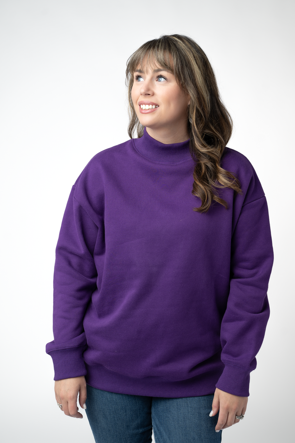 IN STOCK Marley Mock Neck Sweatshirt - Purple by Michelle Mae