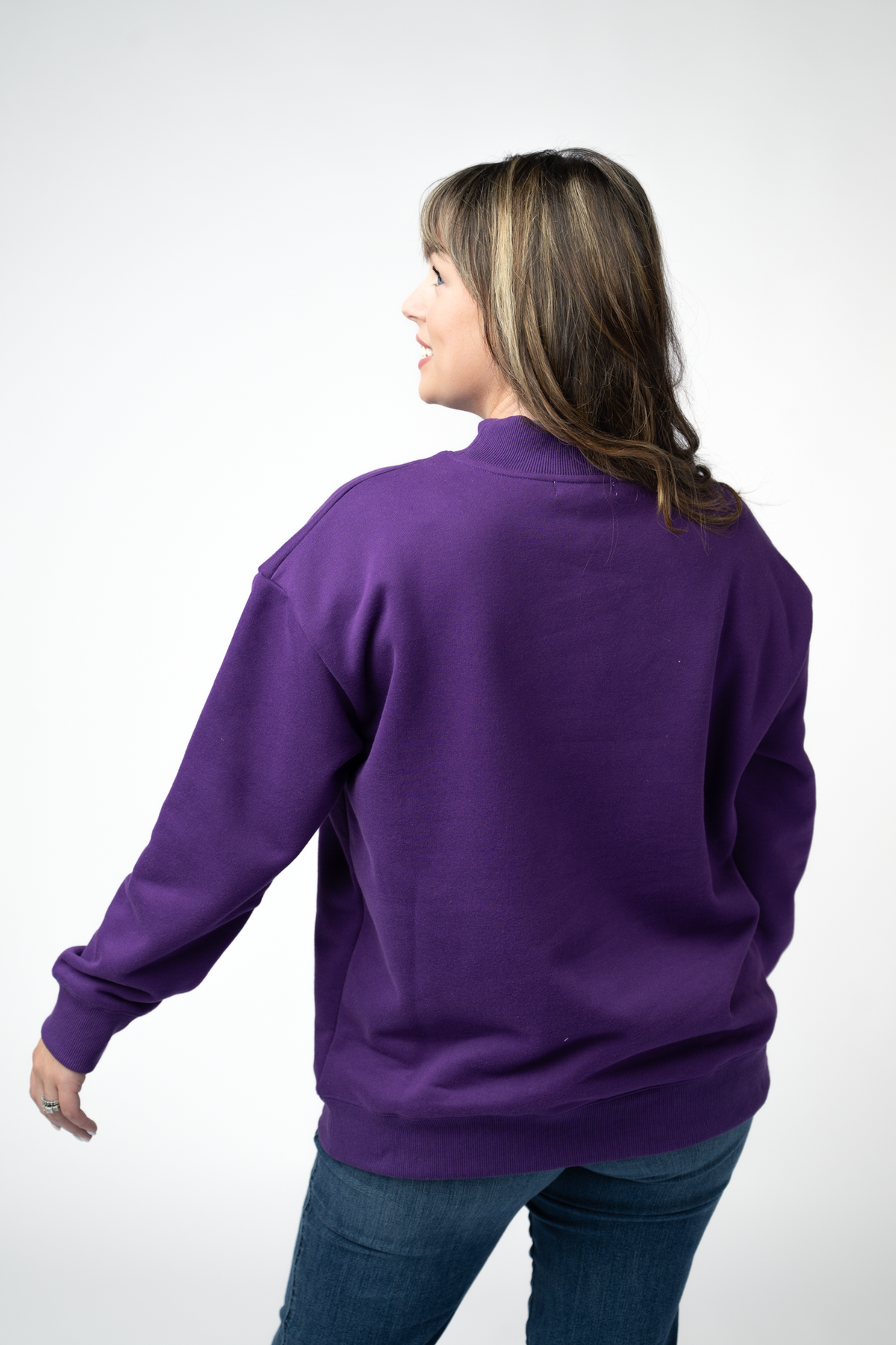 IN STOCK Marley Mock Neck Sweatshirt - Purple by Michelle Mae