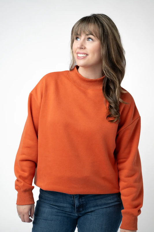 Marley Mock Neck Sweatshirt - Pumpkin by Michelle Mae