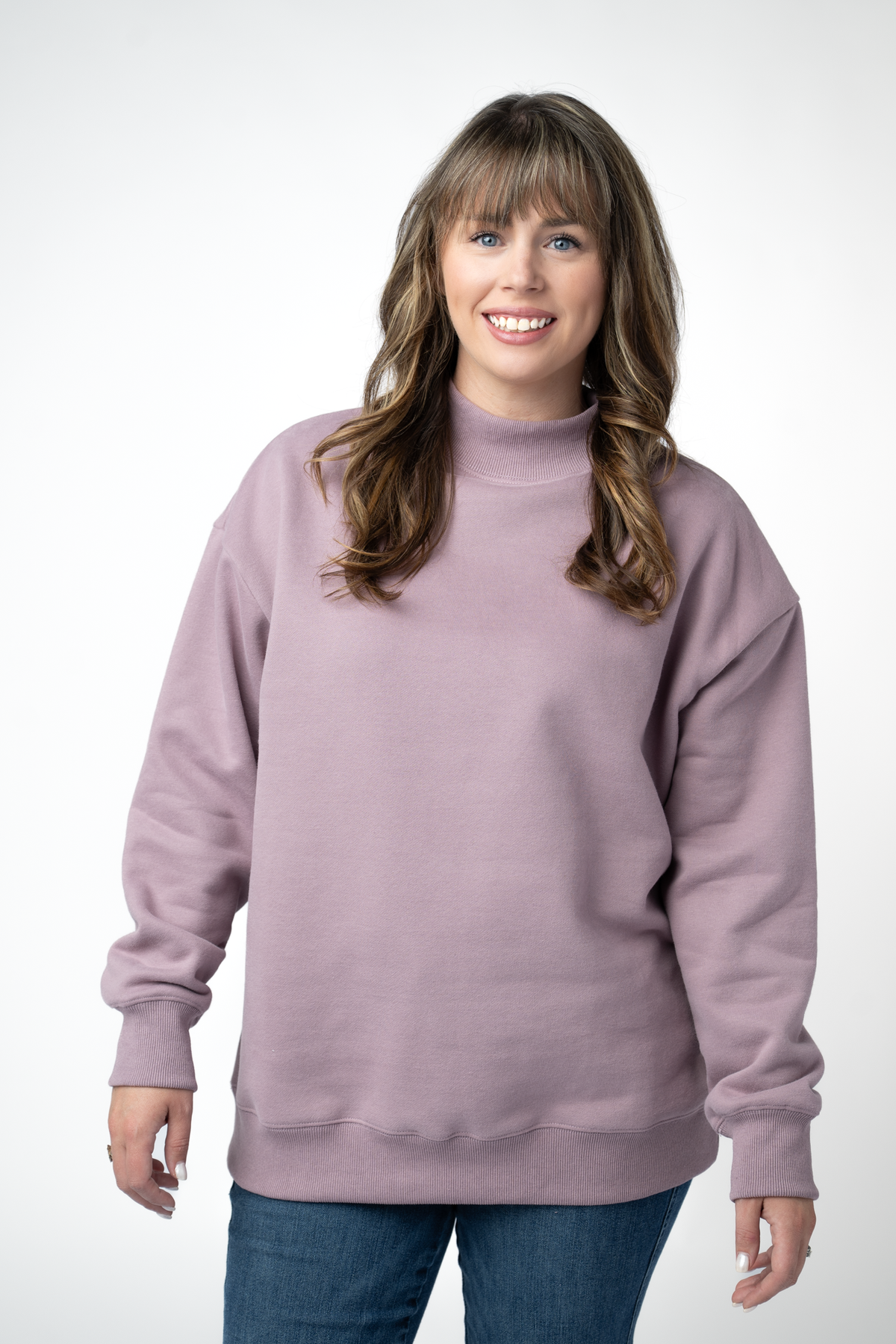 IN STOCK Marley Mock Neck Sweatshirt - Mauve by Michelle Mae