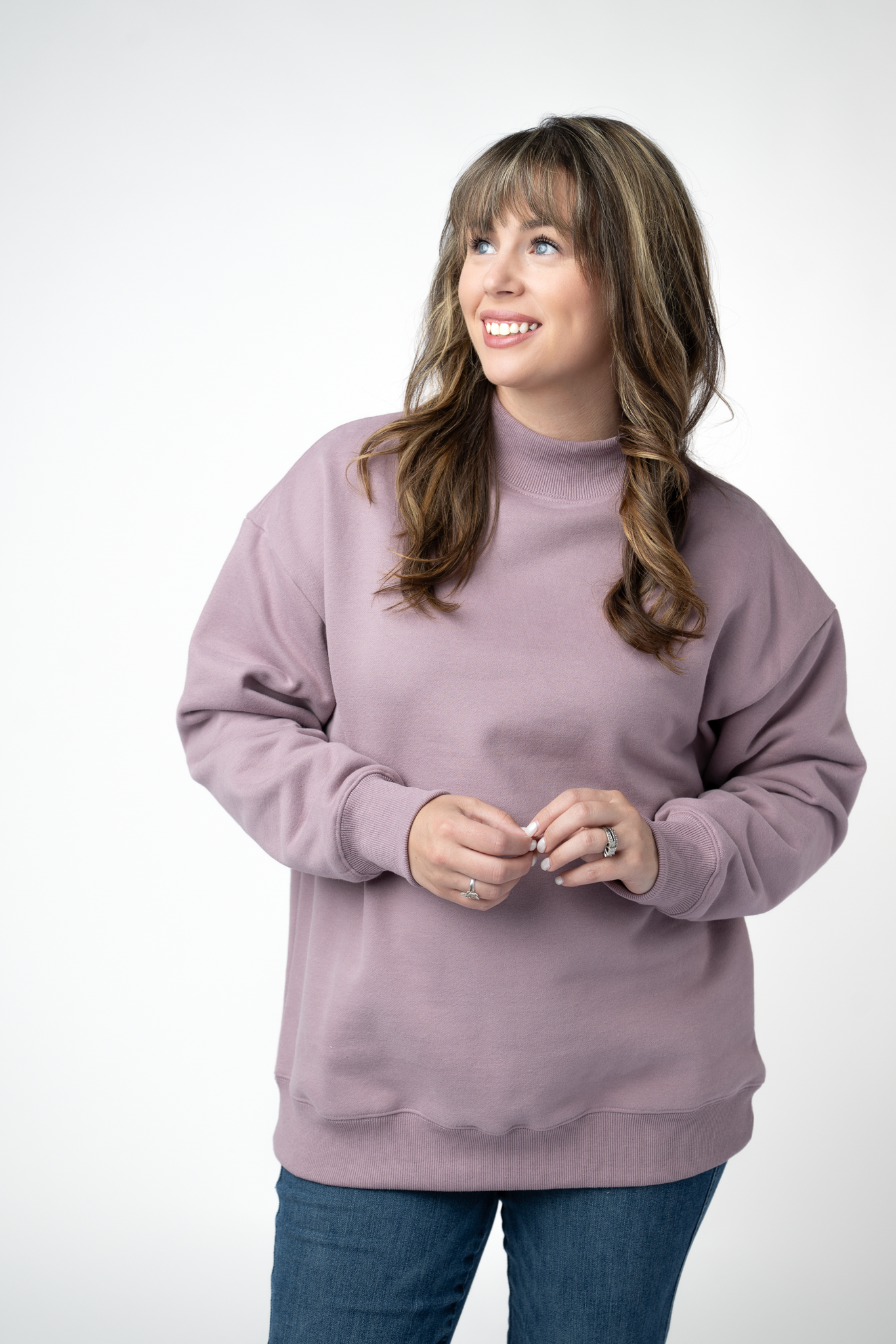 Marley Mock Neck Sweatshirt - Mauve by Michelle Mae
