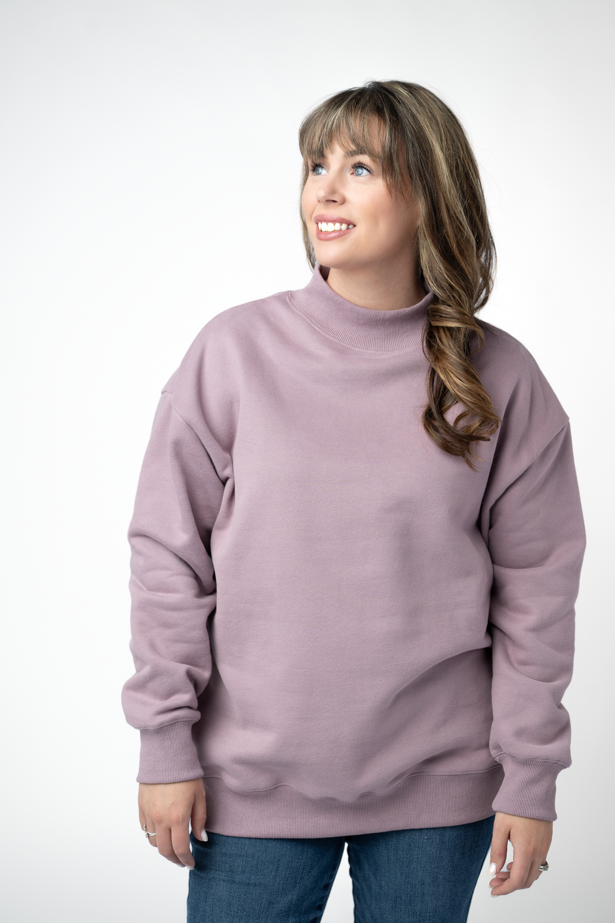 IN STOCK Marley Mock Neck Sweatshirt - Mauve by Michelle Mae
