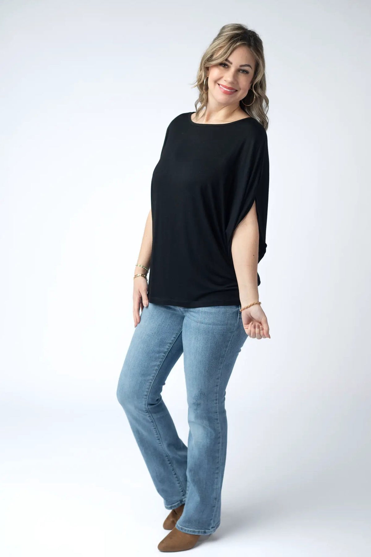 IN STOCK Darcy Dolman Top - Black by Michelle Mae