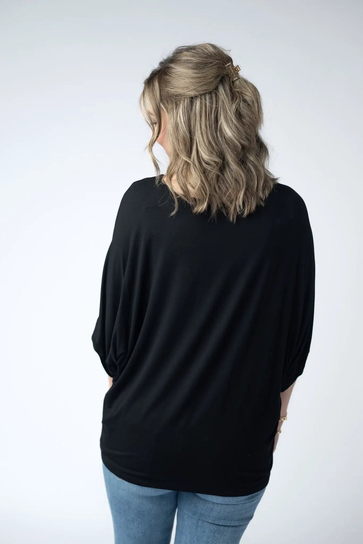 Premium Black Darcy Dolman Top For Women With Flowy Sleeves