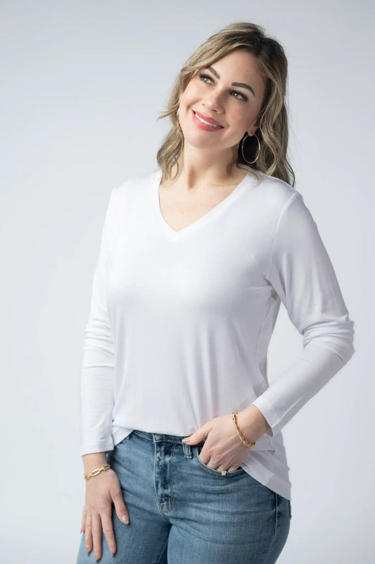 IN STOCK Larissa Long Sleeve - White by Michelle Mae