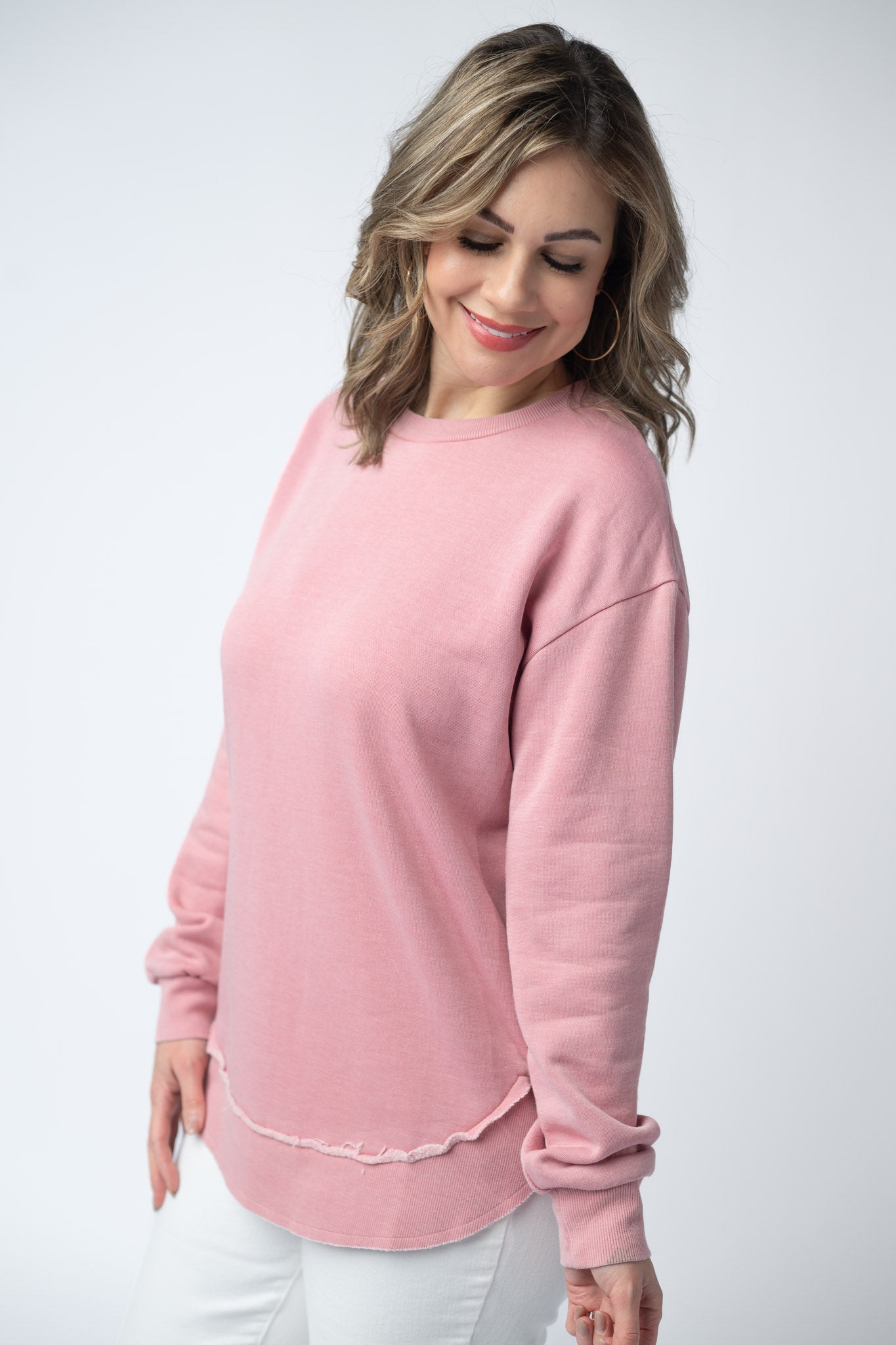 Amen Vintage Wash Pullover in Dusty Pink
