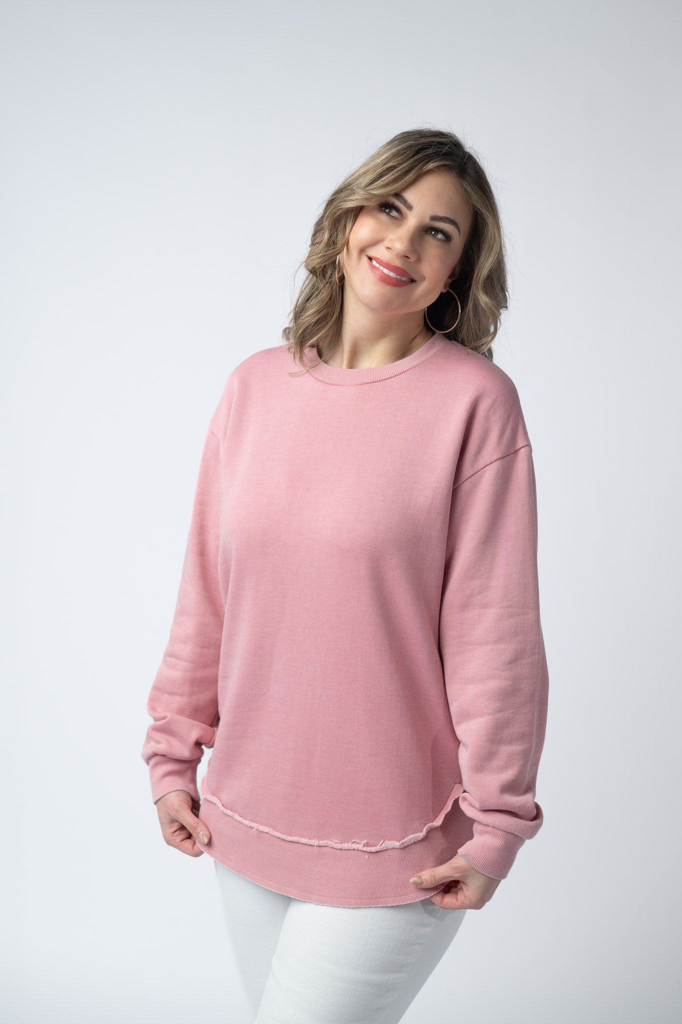 Amen Vintage Wash Pullover in Dusty Pink