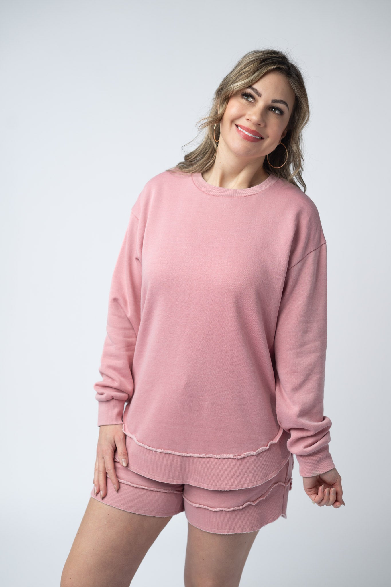 Amen Vintage Wash Pullover in Dusty Pink