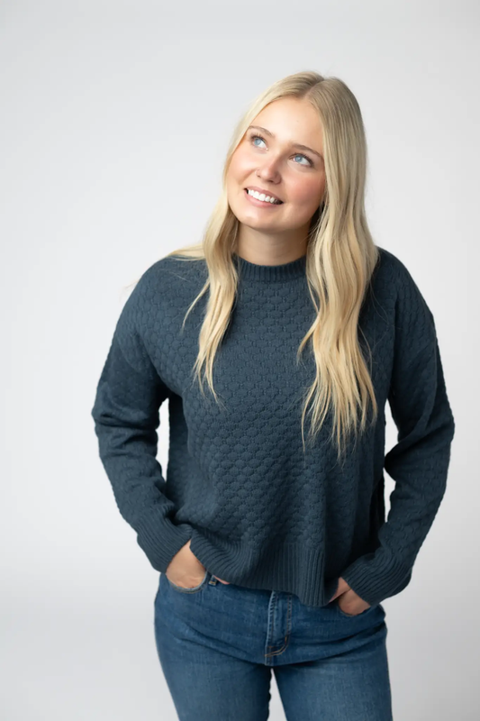 Gianna Pullover Sweater - Teal by Michelle Mae